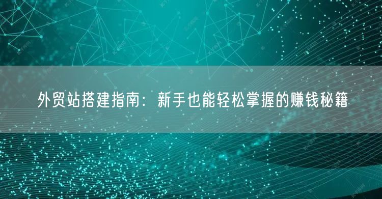 外贸站搭建指南:新手也能轻松掌握的赚钱秘籍(图1) <a href=